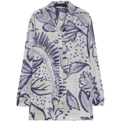 burberry prorsum printed silk-georgette blouse|burberry store online.